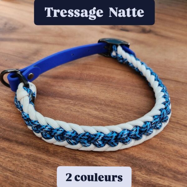 Collier chien paracorde corde tressage biothane