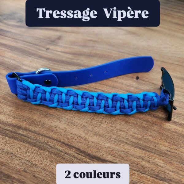 Collier chien paracorde corde tressage biothane